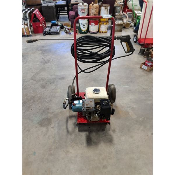 Gas Powered Pressure Washer on Wheeled Cart-runs