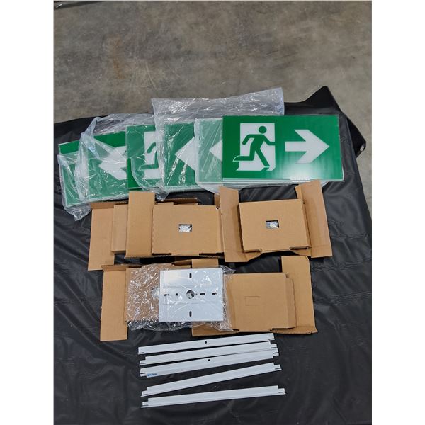 (6) Exit Signs with Hardware