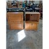 Image 1 : (2) Wood Cabinets and Microwave Shelf
