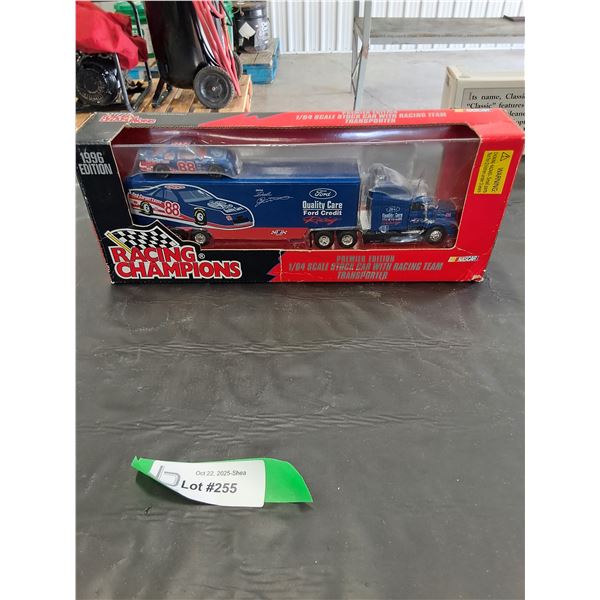 Racing Champions 1/64 1996 Edition Ford Stockcar with Racing Team Transporter