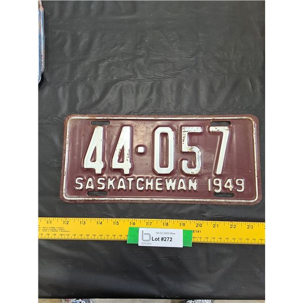1949 Saskatchewan License Plate