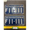 Image 1 : 1962 Set of Saskatchewan License Plates
