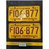 Image 1 : 1967 Set of Saskatchewan License Plates
