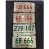 Image 2 : 1973 Set of Saskatchewan License Plates,  (2) 1974 Saskatchewan License Plates