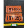 Image 1 : 1963 Set of Saskatchewan License Plates