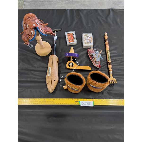 Souvenir Items-Playing Cards, Saddle, misc