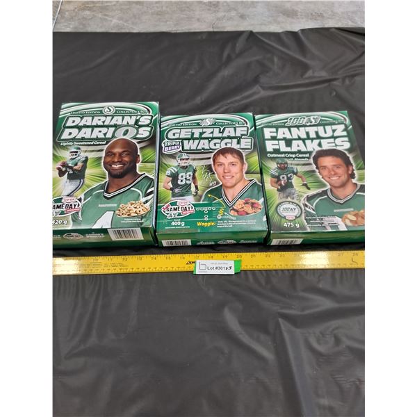 Saskatchewan Roughriders Cereal Boxes-empty