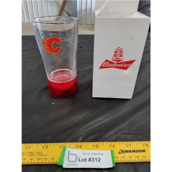 Budweiser Calgary Flames Goal Light Glass