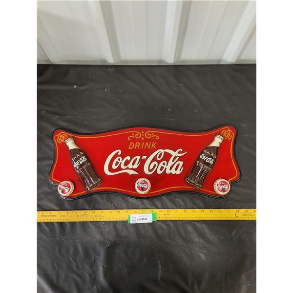 Wood Coca-Cola Sign with Hanger Knobs