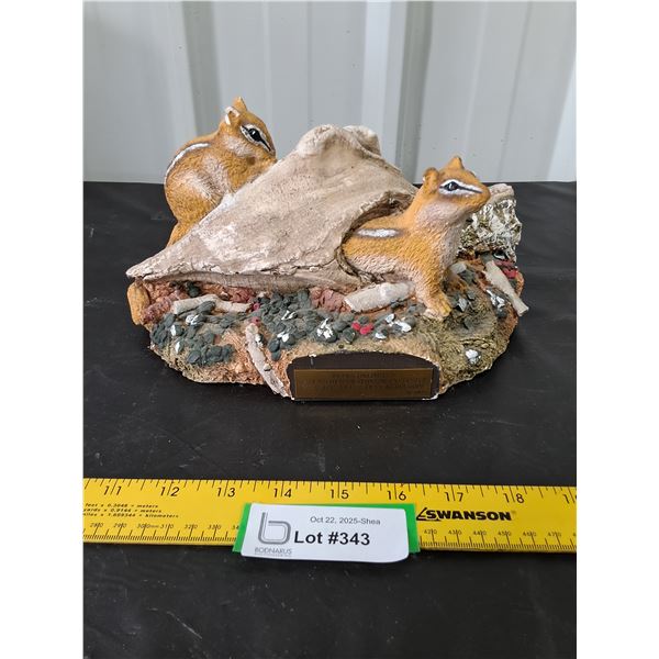 Ducks Unlimited Sponsor Exclusive Chipmunks Sculpture by Erna Reddekopp