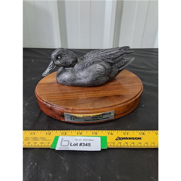 Ducks Unlimited Pewter Teal Duck Sculpture