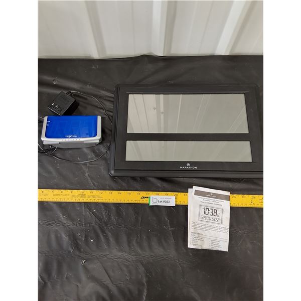 Marathon Jumbo LCD Wall Clock and Nexxtech Alarm Clock