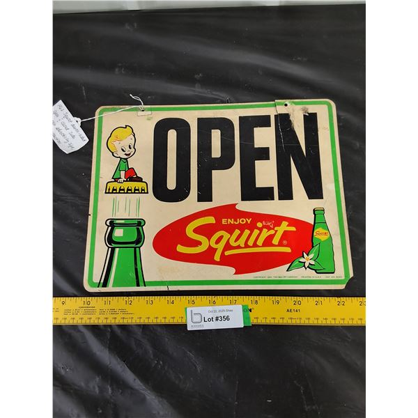 Squirt Open/Closed Sign, some damage