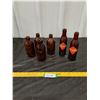Image 1 : (2) Brown Orange Crush Bottles, (4) Unlabelled Brown Stubby Bottles
