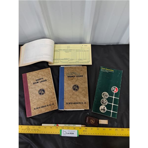 B/A Oil Ledgers, Pencil, Brochure, Invoice Book
