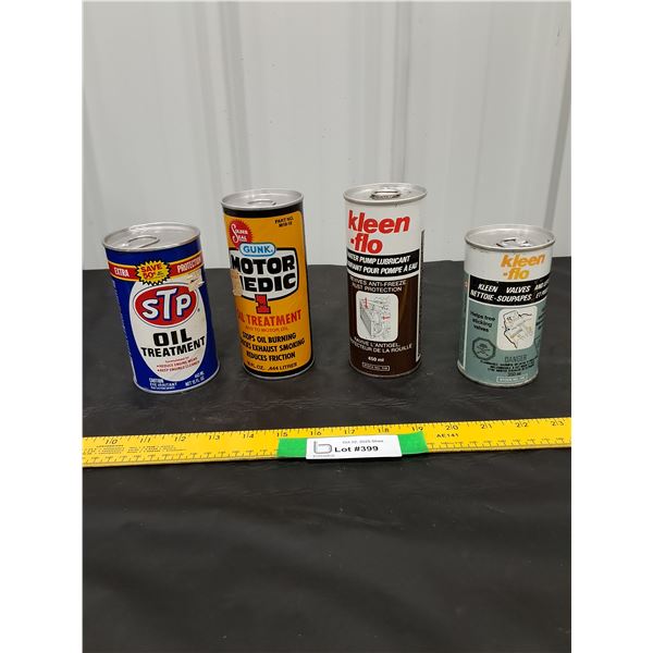 (4) Full Cans Motor Treatments and Lubricant- STP, kleen-flo, Gunk