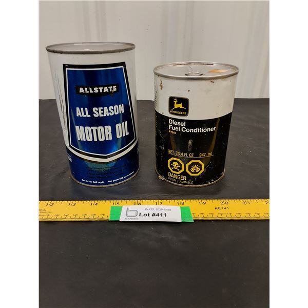 All State 1 quart Oil, John Deere Fuel Conditioner-both full