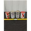 Image 2 : (2) 1 quart Pacific 66 Oil, Valvoline and Castrol Oil Cans-full