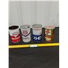 Image 1 : (3) 1 quart Oil-Gulf, Pacific 66, Esso-empty, Sonic Oil Can-full