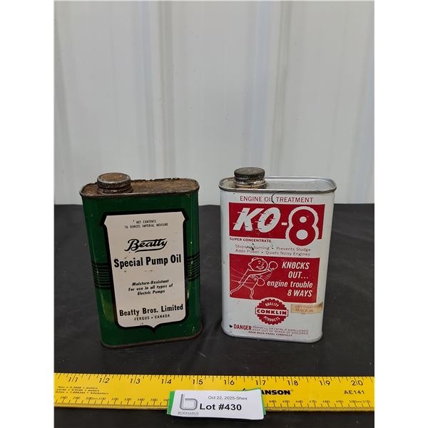 (2) 16oz Cans-KO-8(full), Beatty(empty)