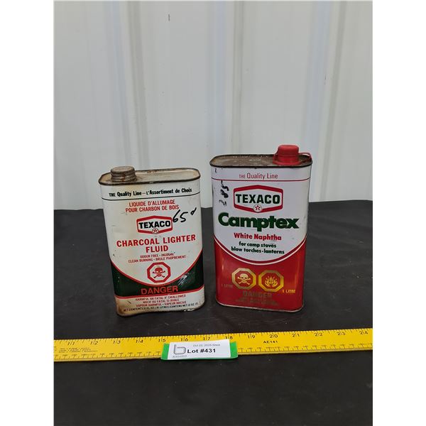 (2) Texaco Fluid Cans-empty