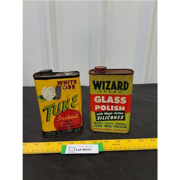 (2) 16 oz Fluid Cans-White Rose, Wizard-partial