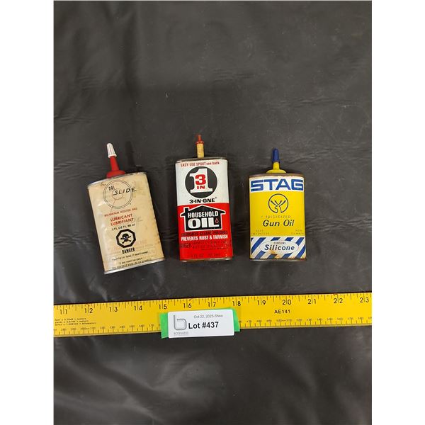 (3) Lubricant Cans-Dri Slide(empty), Stag(partial), 3in1(partial)