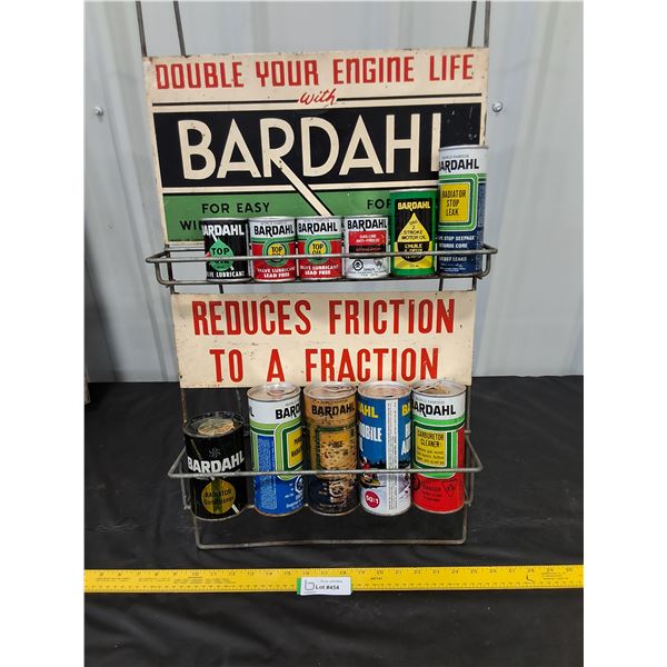Bardahl Display with (11) Product Cans, 4 large cans empty