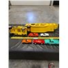 Image 5 : Tin Tonka Vehicle Hauler with Plastic Vehicles and 1 Metal Tonka Toys
