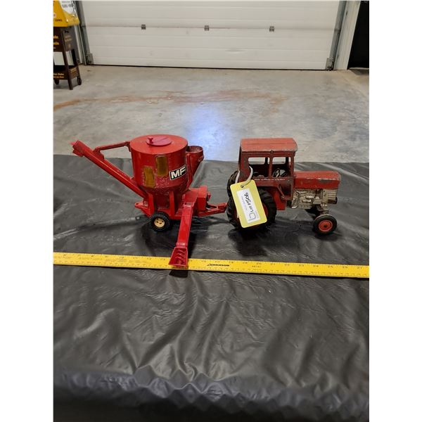Die Cast Massey Tractor and Feed Grinder Mix Mill Toy
