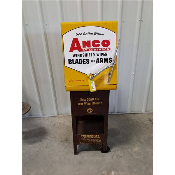 Anco Windshield Washer Blade and Arms Parts Cabinet with Contents, Anco Display Stand