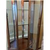 Image 4 : Wood and Glass Display Cabinet with Interior Light and Bottom Storage
