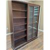 Image 3 : Antique Wood and Glass Display Unit-Doors Slide Well