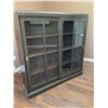Image 1 : Antique Wood and Glass Display Unit-Doors Slide Well