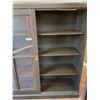 Image 3 : Antique Wood and Glass Display Unit-Doors Slide Well