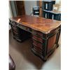 Image 1 : **Heavy Solid Wood Office Desk with Front Shelving and Locking Drawers-Keys Included