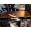Image 7 : **Heavy Solid Wood Office Desk with Front Shelving and Locking Drawers-Keys Included
