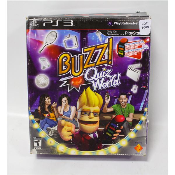 PS3 BUZZ! QUIZ WORLD GAME AND CONTROLLERS