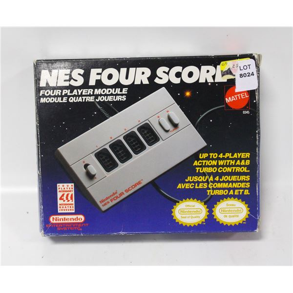 CIB NINTENDO NES FOUR SCORE - FOUR PLAYER MODULE