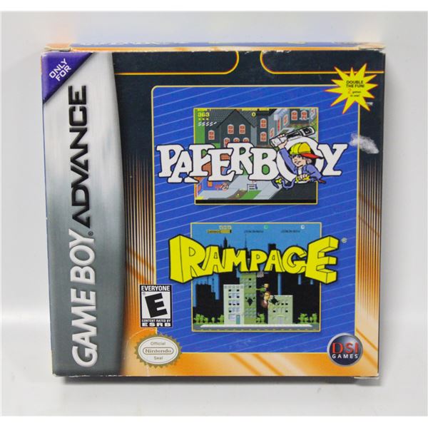 CIB PAPER BOY AND RAMPAGE GAME BOY ADVANCE