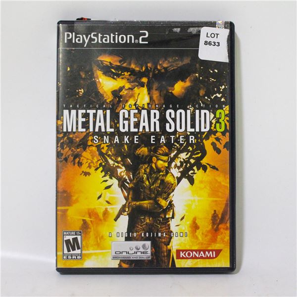 PLAYSTATION 2 METAL GEAR SOLID 3 SNAKE EATER CIB