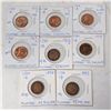 Image 1 : LOT OF 8 USA ONE CENT COINS 1883-1972