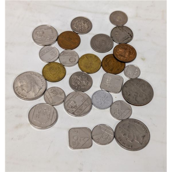 LOT OF 25 ASSORTED WORLD COINS
