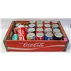 Image 1 : COKE CRATE FULL OF COLLECTOR COKE CANS