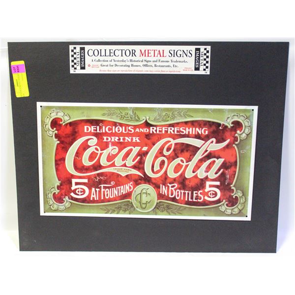 COCA COLA METAL ADVERTISING SIGN