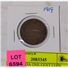 Image 1 : 1919 CANADA ONE CENT COIN