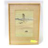 Image 1 : ANTIQUE JAPANESE WATERCOLOUR FRAMED
