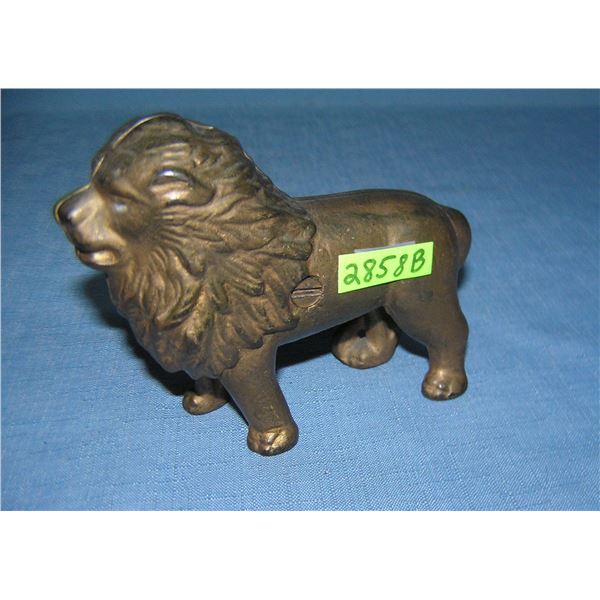 Antique cast iron lion bank