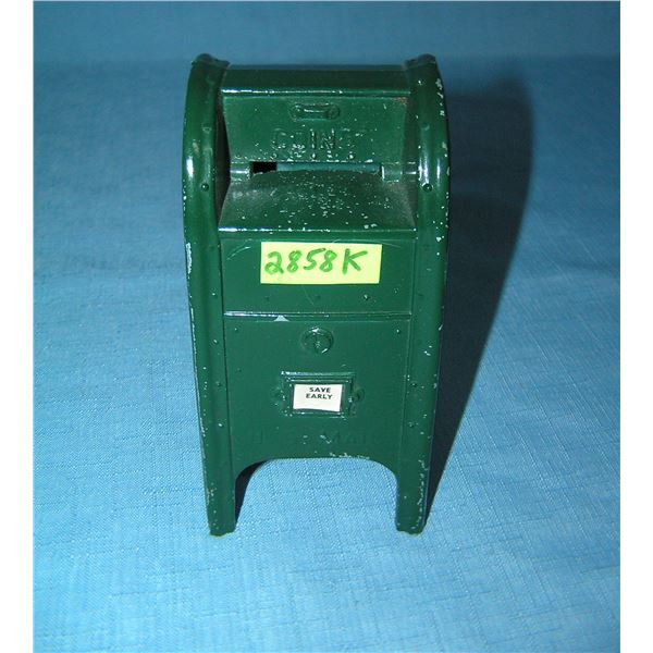 All cast metal hand painted US mail box bank