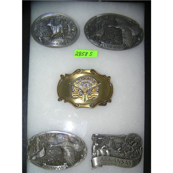 Collection of vintage figural belt buckles